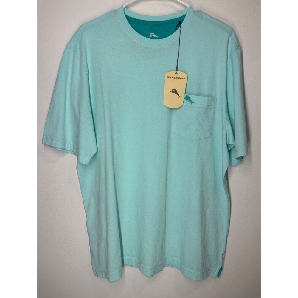 Tommy Bahama Crew Neck Bali Skyline Short‎ Sleeve Embroidered Pocket T-Shirt - M